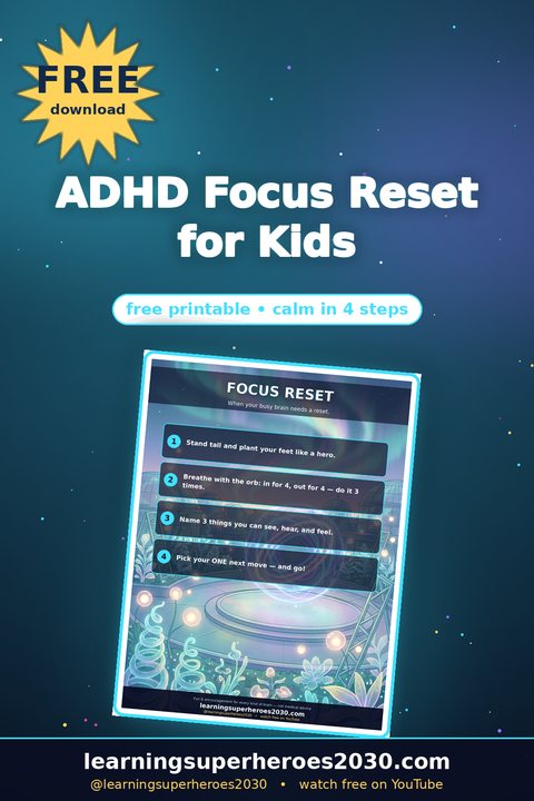 Free ADHD focus reset printable